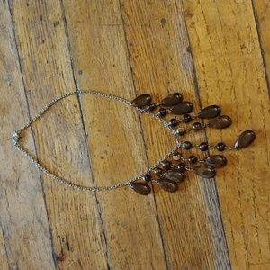 Brown beaded dangling necklace